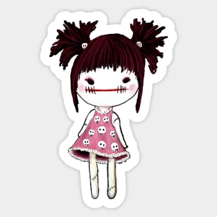 Creepy Rag Doll- Pink Sticker